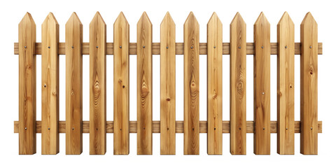 Wooden fence isolated on a transparent background