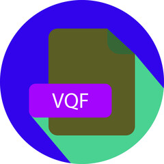 VQF File extension icon with black shadow circular icon