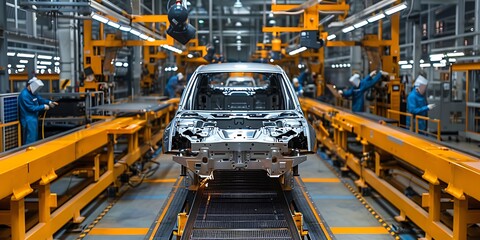 Fototapeta premium Vehicle Assembly Line 