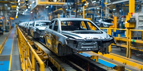 Fototapeta premium Vehicle Assembly Line 