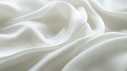 Fototapeta premium High-definition macro shot of white fabric, showcasing the fine texture and subtle wrinkles with soft lighting to create a smooth and calming background.