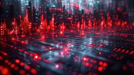 A composite image of a cityscape overlaid with financial charts symbolizing market trends and economic data, depicting the concept of urban financial growth