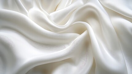 Obraz premium Close-up macro shot of white fabric, capturing the intricate wrinkles and soft texture with soft, diffused lighting for a serene and elegant background.
