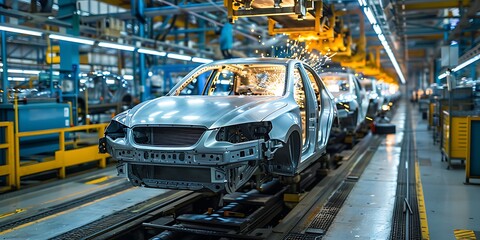 Fototapeta premium Vehicle Assembly Line 
