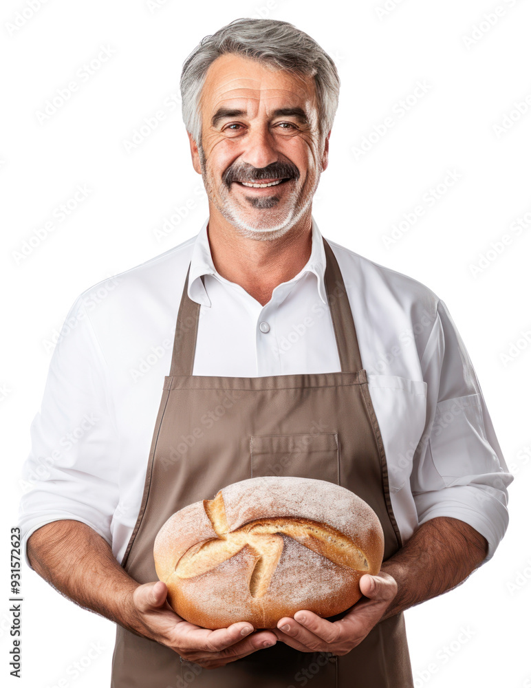 Poster PNG Male baker, transparent background