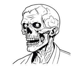 zombie coloring page easy