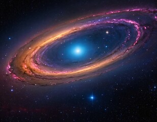 Obraz premium Beautiful cosmic Outer Space background Wallpaper Illustration. Ai generated image.