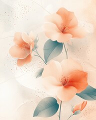 Pastel vintage anniversary card with elegant floral patterns