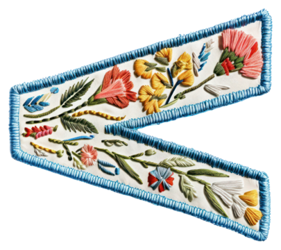 PNG Less than symbol embroidery pattern white background.