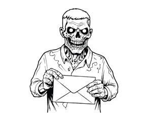 Zombie Valentine's Day Coloring Page