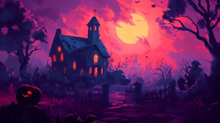 Scary Halloween Cottage by the Cemetery