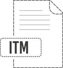 ITM File format icon dashed outline
