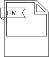 ITM File format icon black outline and light color text