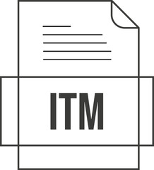 ITM File icon crisp thick outline sharp corners