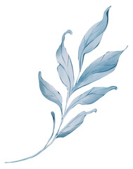 Fototapeta premium Watercolor navy blue branch