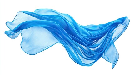 Fototapeta premium Blue Fabric Swirling in the Air.