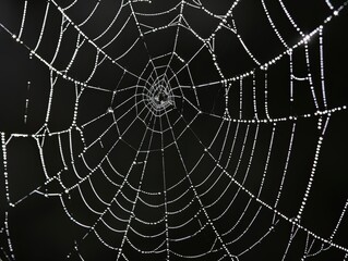 Fototapeta premium Delicate spiderweb with dew