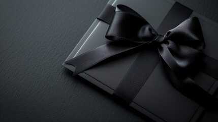 Elegant Black Gift Box with Satin Ribbon