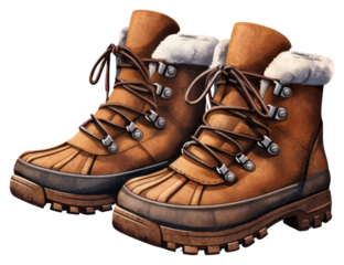 PNG Winter boots footwear shoe shoelace.