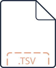Obraz premium TSV File icon deep rounded outline