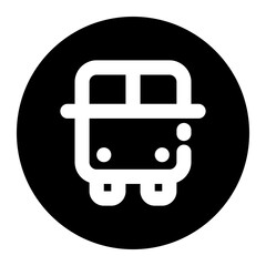 School Bus Circular Broken Line Style Icon Perfect for School and Education Theme