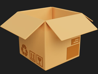 Obraz premium Brown Cardboard Box - E-commerce Packaging