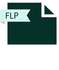 Fototapeta premium FLP File format icon roe color fill