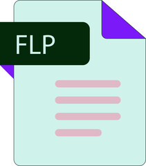 Fototapeta premium FLP File icon with folded style document