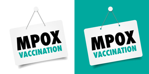 Fototapeta premium Mpox vaccination on door sign