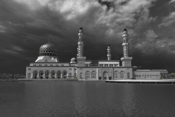 Kota Kinabalu City Mosque outside view in Sabah Malaysia