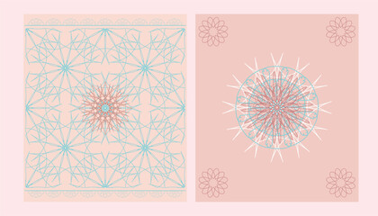 Sacred geometry abstract  cover cards, posters, banners  Vector vibrant design illustration