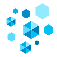 Fototapeta premium Background with abstract snowflakes. Merry Christmas and Happy New Year illustration.