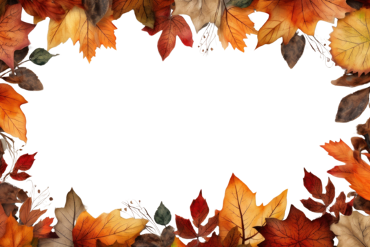 PNG Frame Of Autumn autumn leaves plant.