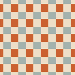 Checkered seamless patterns. Rustic backdrop. Duotone red and blue colours. Check duotone pattern.