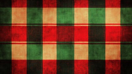 Fototapeta premium Traditional plaid textile pattern in red and green tones. Perfect for Christmas themes, cozy interiors, or classic designs.