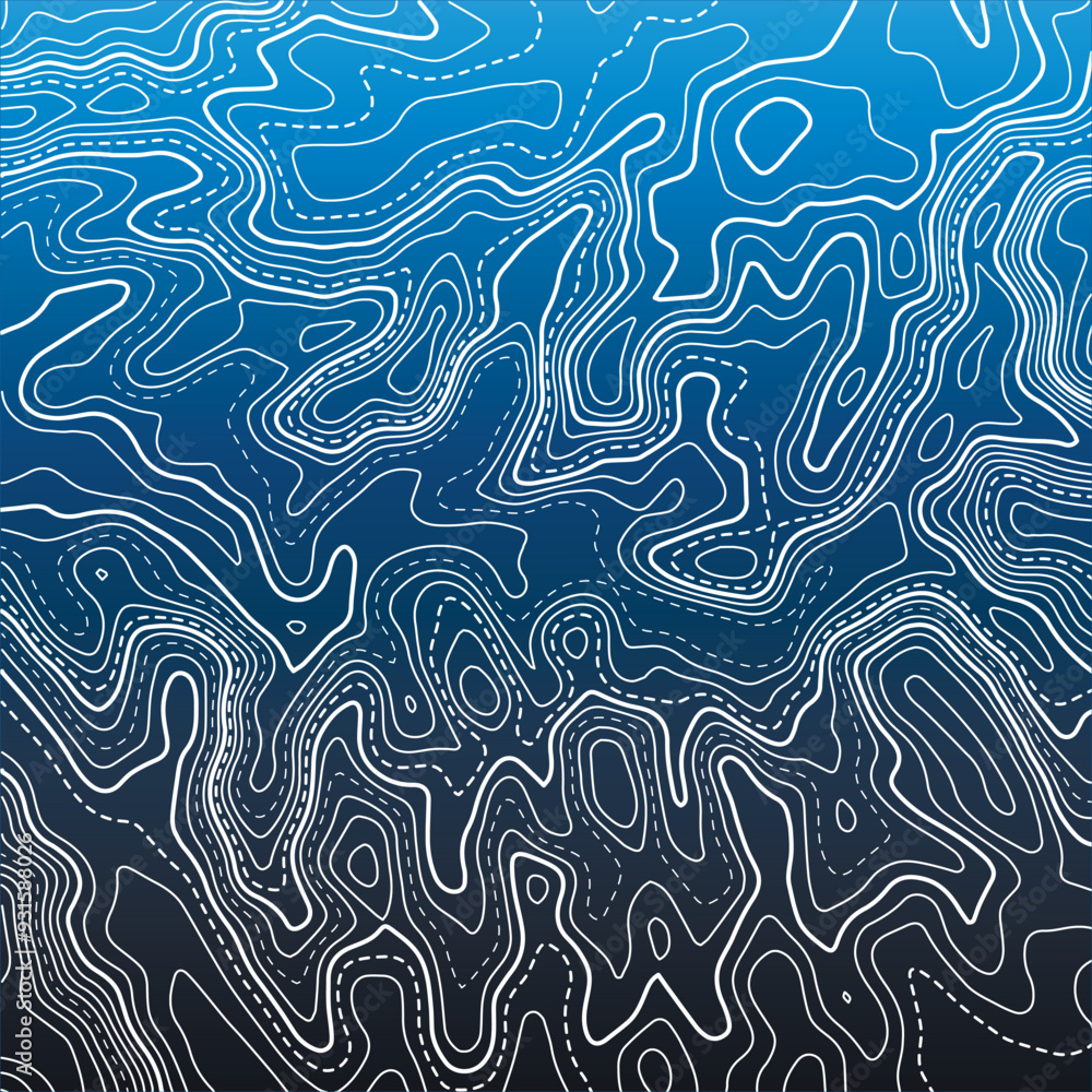 Poster stylized topographic map outline height in lines and contours. the concept of a conditional geograph