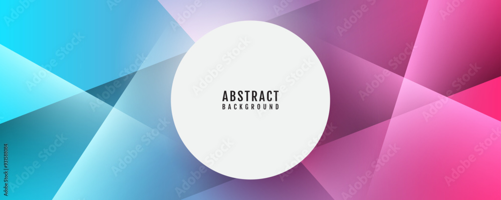 Poster 3d blue pink abstract background overlap layer on bright space with cutout shape effect decoration. 