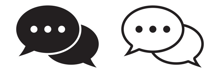 Chat icon. Talk bubble speech icon. Dialogue balloon icon. Comment sign.