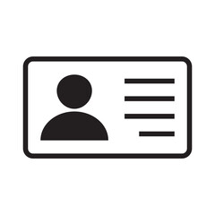 ID Card icon. Employee clerk card, driver license, Identification card, staff identification card symbol. Design for website and mobile app.