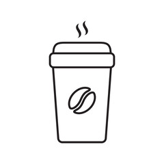 Hot coffee cup icon. Paper coffee cup icon isolated on white background.