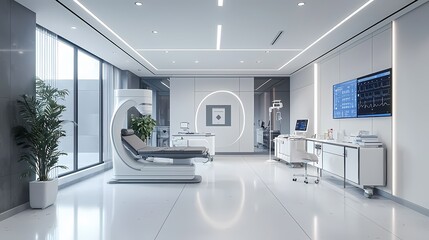 Modern medical office interior featuring advanced equipment, bright lighting, and sleek design for optimal patient care.