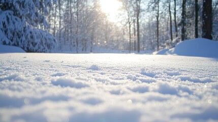 Obraz premium A fresh sheet of snow covering a landscape, symbolizing a blank slate and the potential for new beginnings.