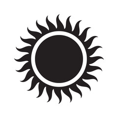 Sun icon, sun symbol isolated on white.