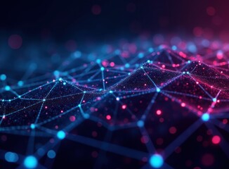Tech background featuring a glowing network design. Modern backdrop design for banners and posters. Generative AI