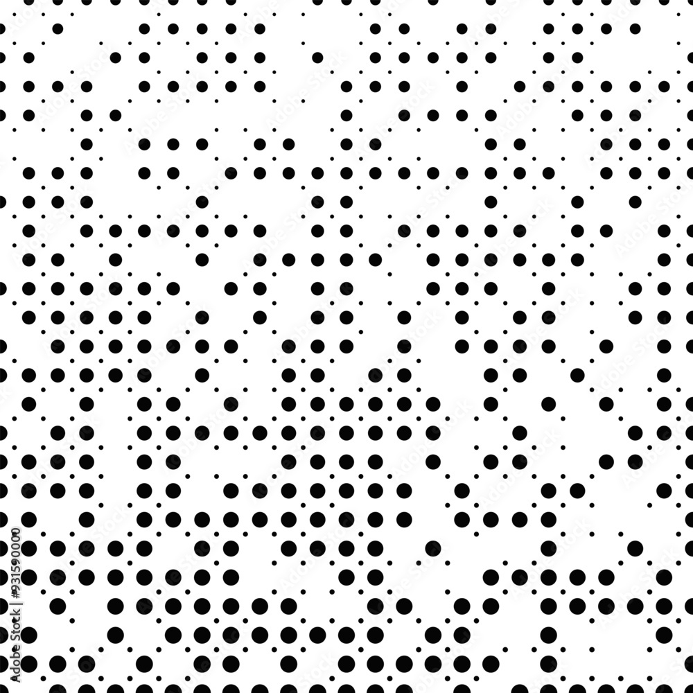 Poster black and white repeating dot pattern background design - abstract vector graphic