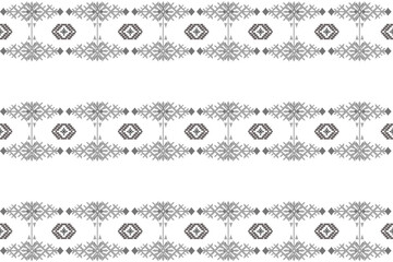 Ikat ethnic abstract geometric traditional embroidery seamless on white background pattern. Native geometry texture Aztec boho design for fabric, clothing, wallpaper, illustration, ornament, printing