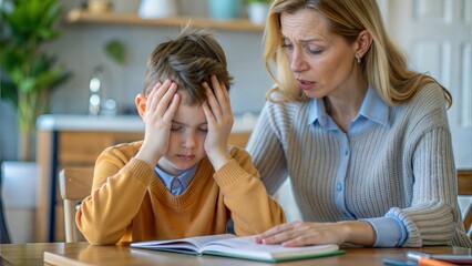 a stressed out student and an encouraging mother