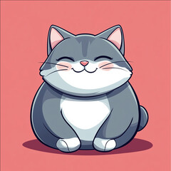 Obraz premium Silver-shaded cat A cute chubby Silver-shaded cat 