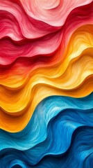 Abstract swirling patterns in blue red and yellow hues reminiscent of flowing paint or waves Perfect for backgrounds artistic designs or modern visuals