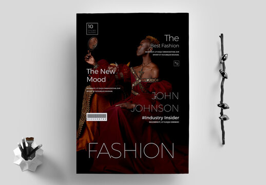 Fashion Magazine Cover Layout Set